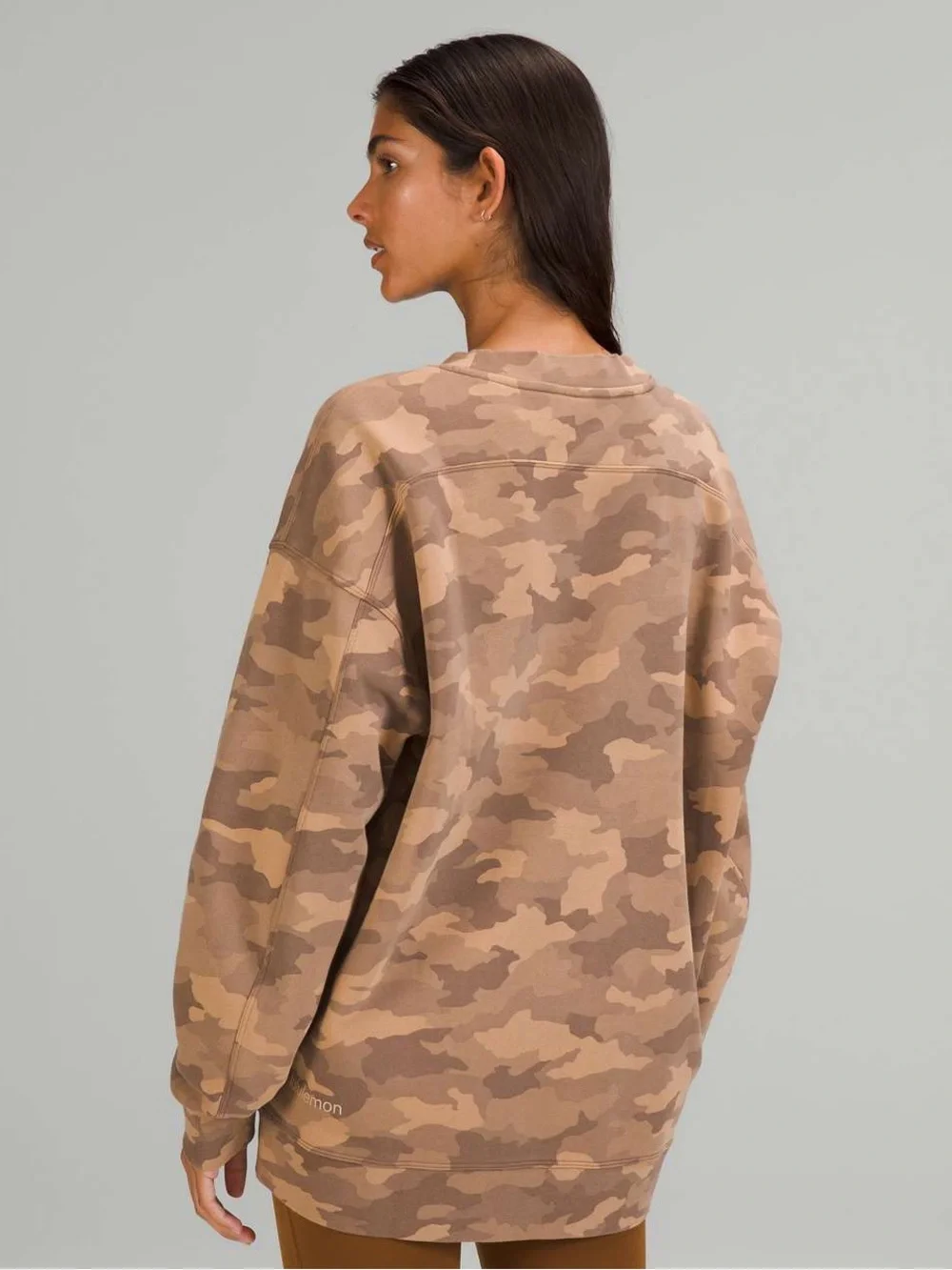 Lululemon Perfectly Oversized Crew Heritage 365 Camo Beige Multi